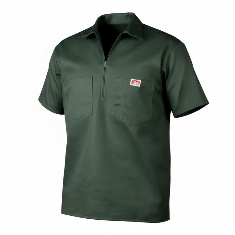 Ben Davis Solid Short Sleeve 1/2 zip shirt