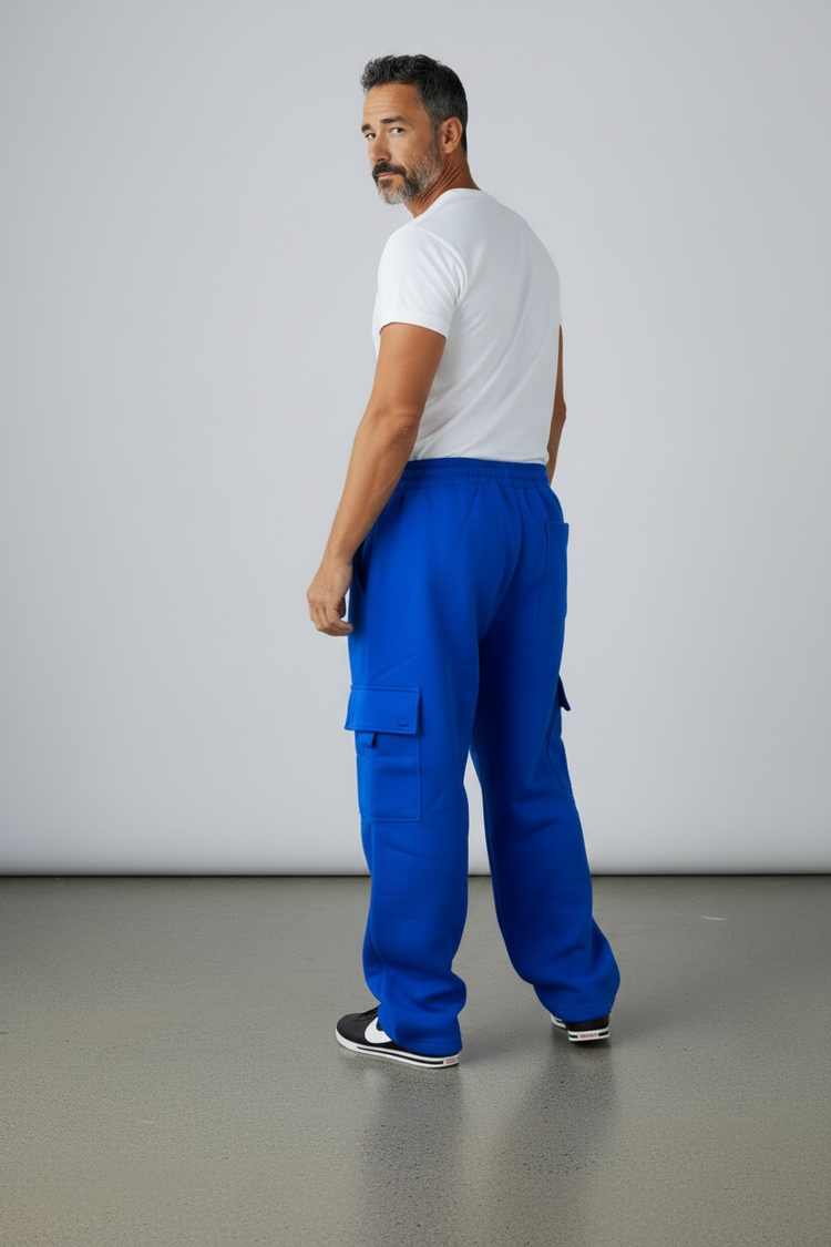 FB County Mens and Womens Heavyweight Baggy Cargo Sweatpants Unisex S-3XL