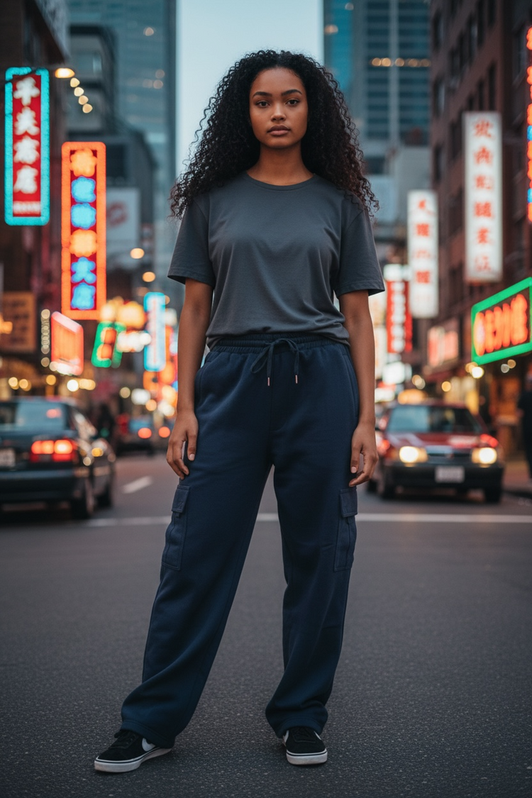 FB County Mens and Womens Heavyweight Baggy Cargo Sweatpants Unisex S-3XL