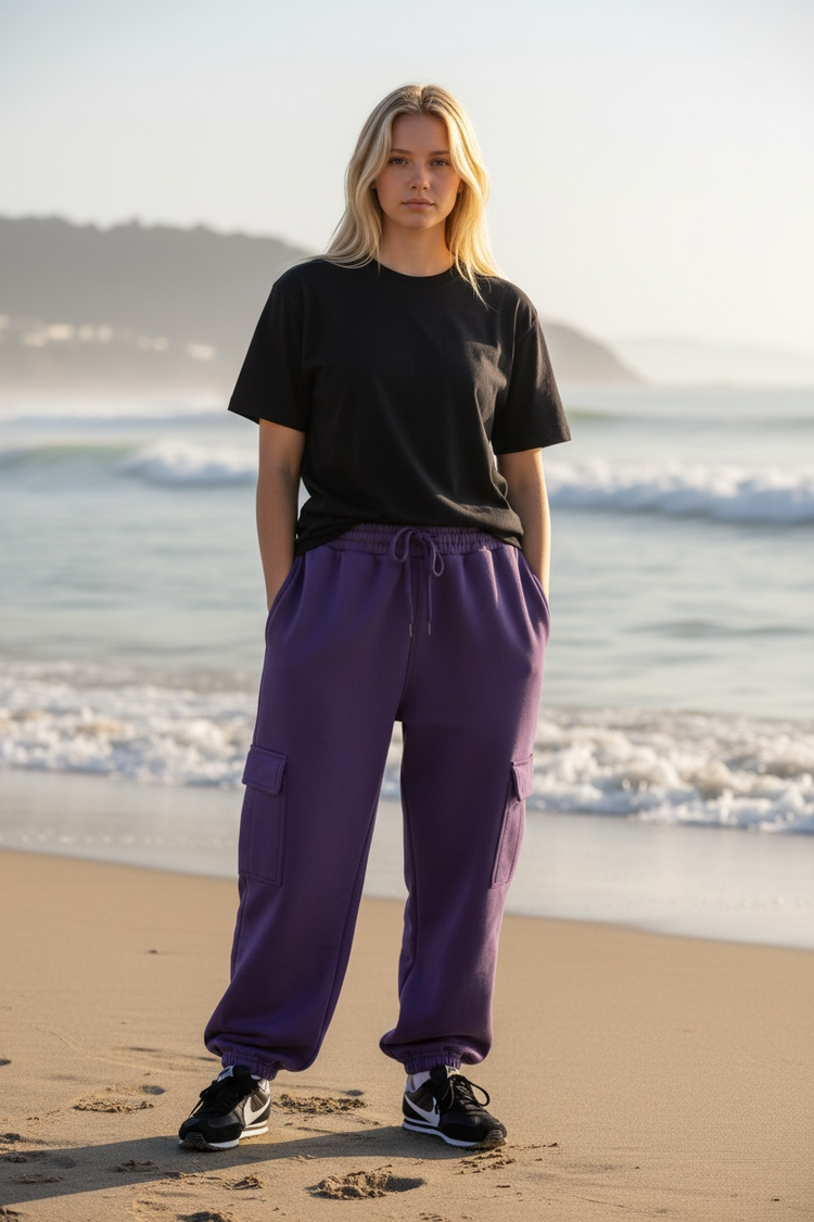 FB County Mens and Womens Heavyweight Baggy Cargo Sweatpants Unisex S-3XL