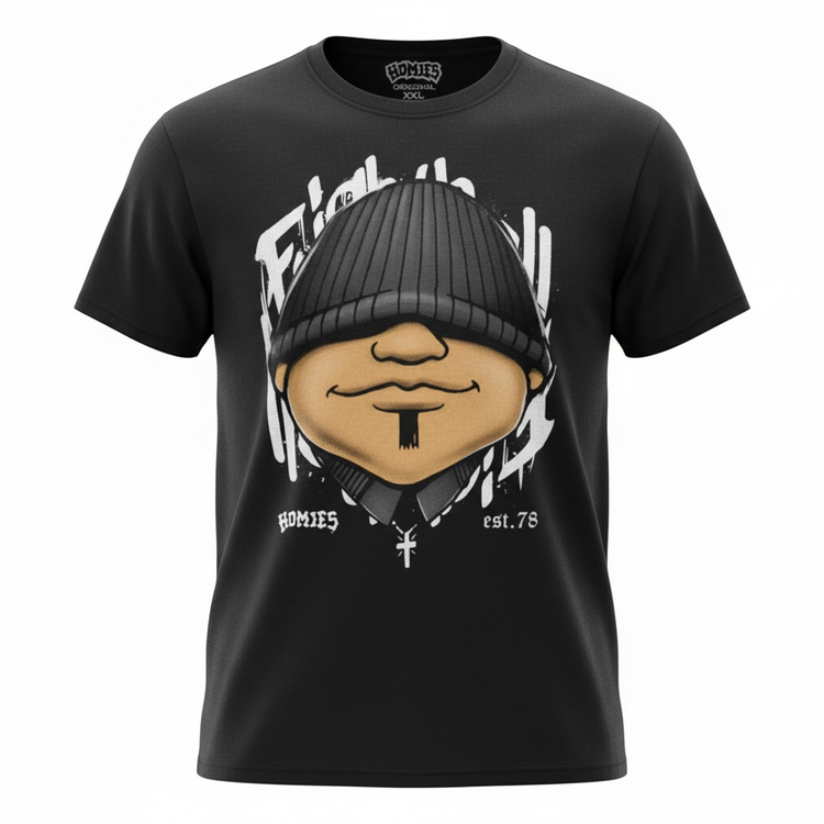 DGA T Shirt Homies Eight ball Big Face Lowrider Chicano Art David Gonzales