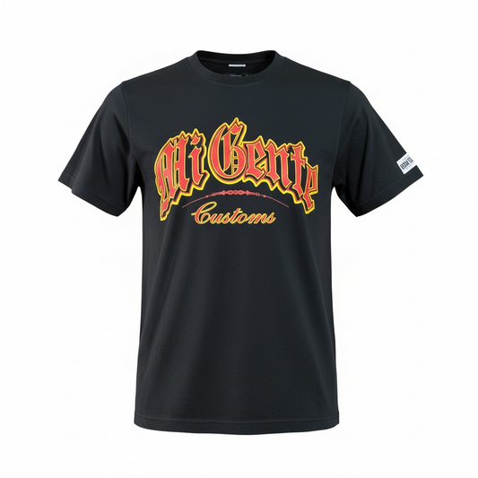 Mi Gente Customs Black with Red Yellow Letters
