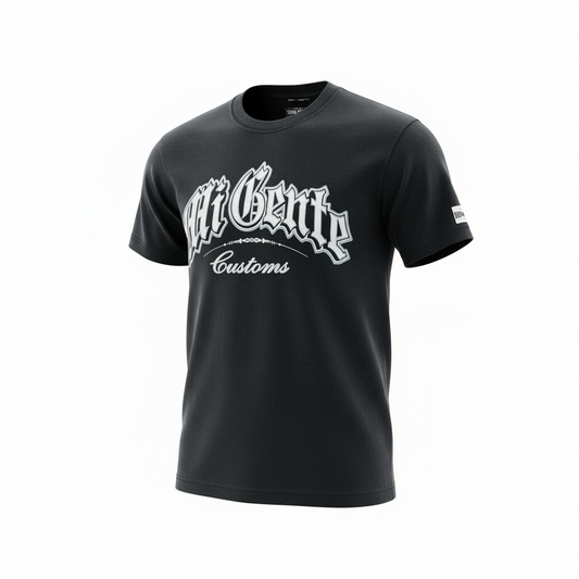 Mi Gente Customs Black with White Letters