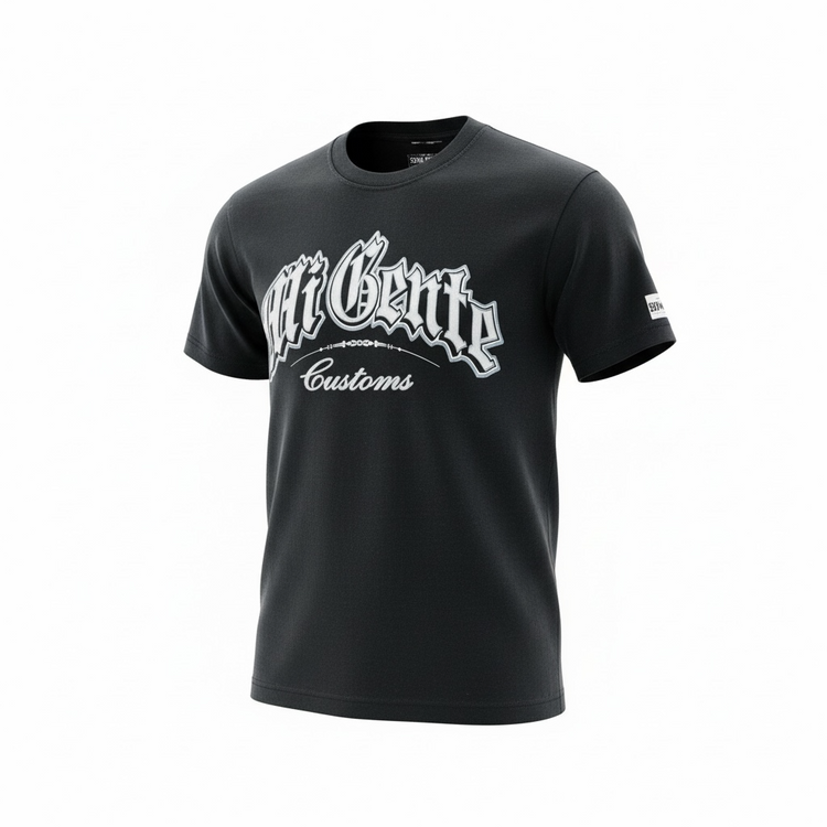 Mi Gente Customs Black with White Letters
