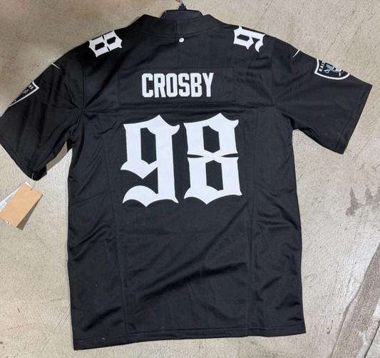 Las Vegas Raiders Jersey Old English Maxx Crosby #98 Black with Patch replica