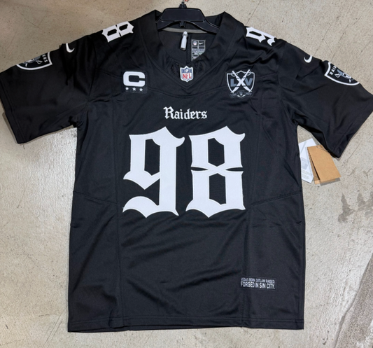 Las Vegas Raiders Jersey Old English Maxx Crosby #98 Black with Patch replica