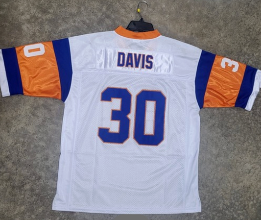 Denver Broncos Terrell Davis Jersey # 30 White Orange Throwback
