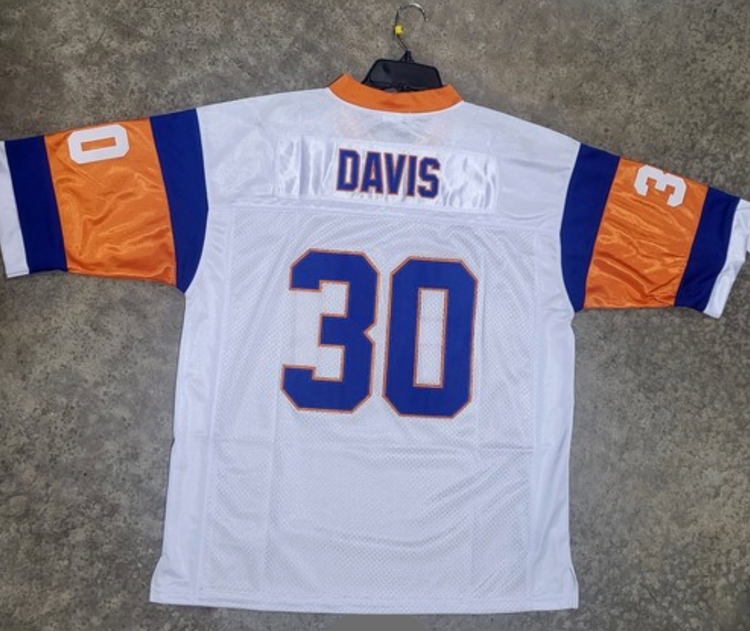 Denver Broncos Terrell Davis Jersey # 30 White Orange Throwback