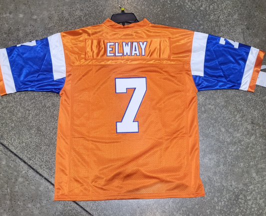 Denver Broncos John Elway Jersey # 7  Orange Blue Throwback