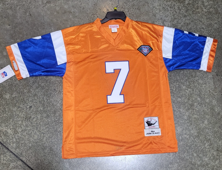 Denver Broncos John Elway Jersey # 7  Orange Blue Throwback