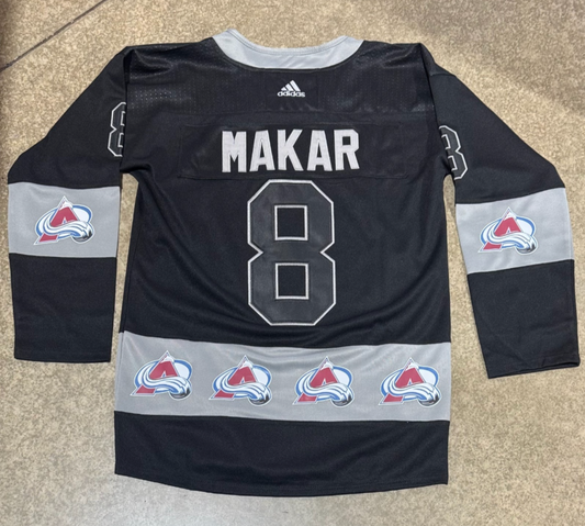 Colorado Avalanche Cale Makar # 8 Black Grey Jersey