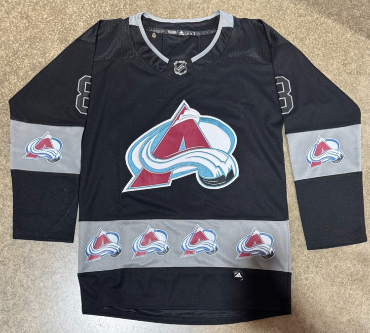 Colorado Avalanche Cale Makar # 8 Black Grey Jersey