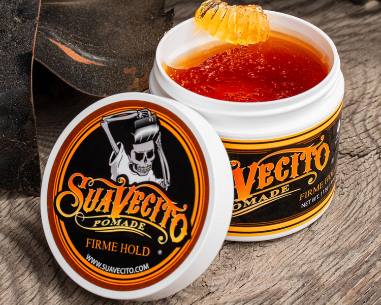 Suavecito Firme Hold Pomade - Strong Hold, Medium Shine, Water-Based Hair Styling for Men | All-Day Control | Barber-Approved Formula 4 oz