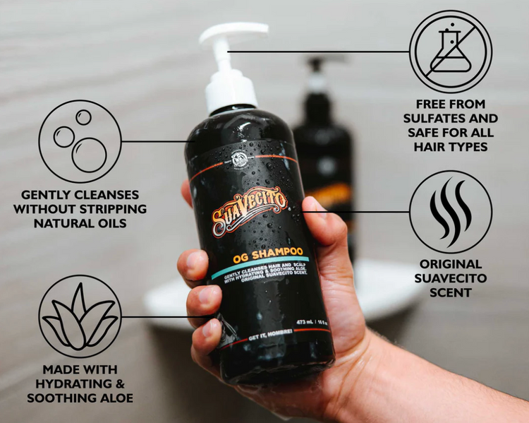 Suavecito OG Shampoo – Daily Clarifying Shampoo with Signature Scent | Deep Cleansing, Sulfate-Free Formula for Men | Refreshes Scalp & Removes Build-Up