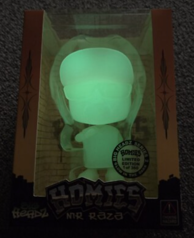 HOMIES Big Headz Series #2 Collectables Mr Raza GLOW IN THE DARK