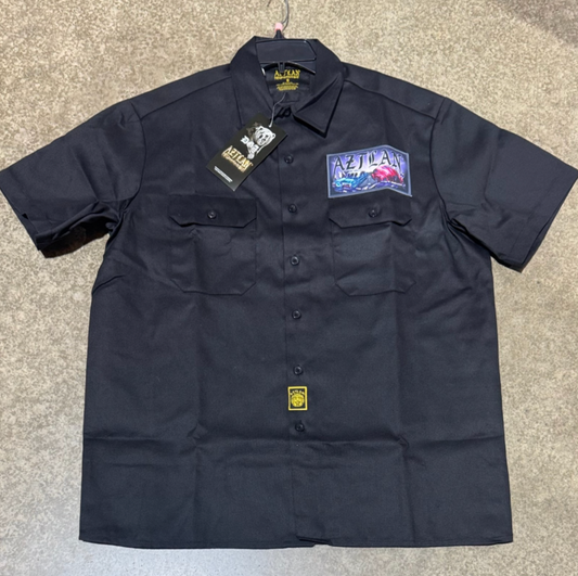 DGA Work Shirt  Black Mi Gente Button up Lowrider Art David Gonzales