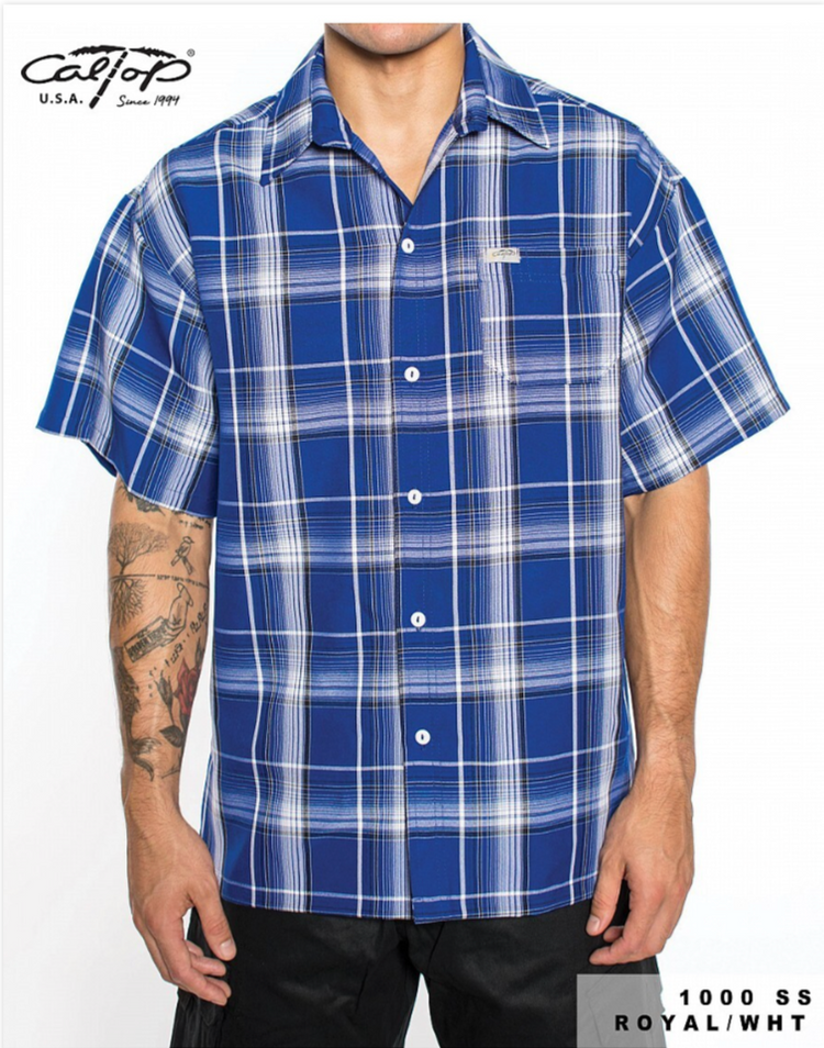 1000 S/S Plaid Color Base : Royal-White