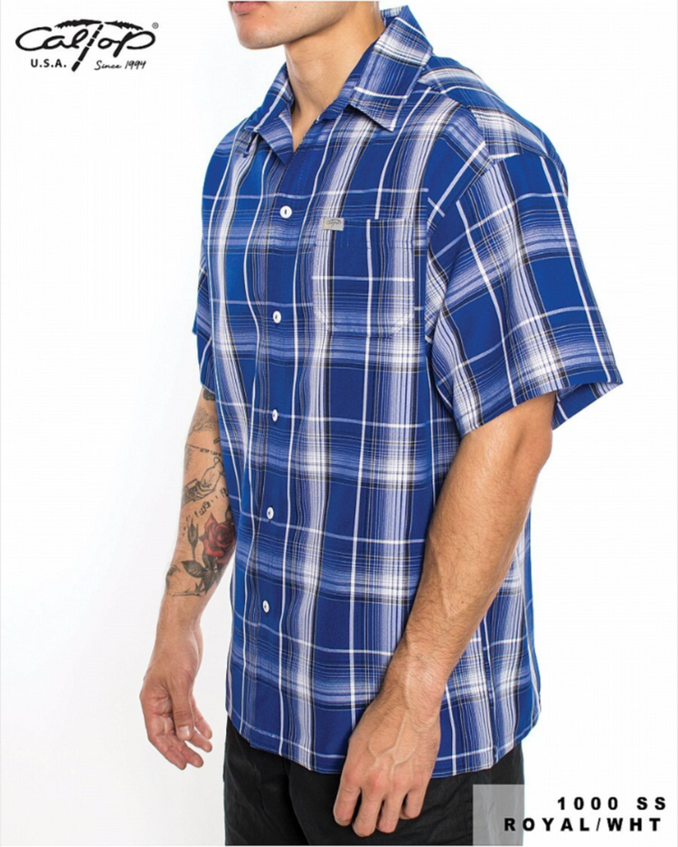 1000 S/S Plaid Color Base : Royal-White