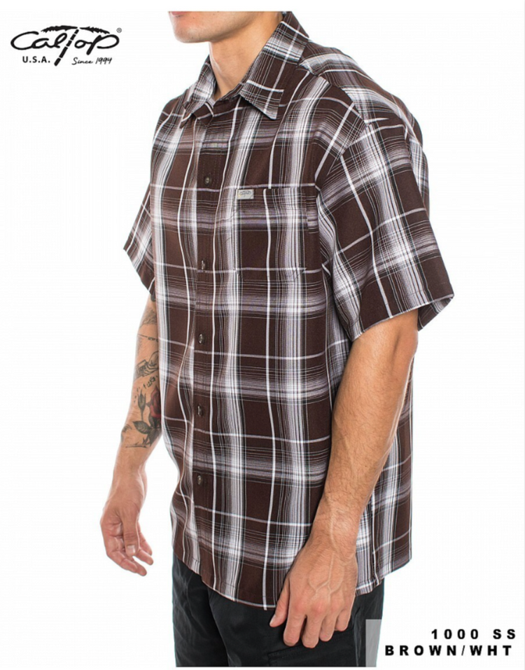 1000 S/S Plaid Color Base : Brown-White