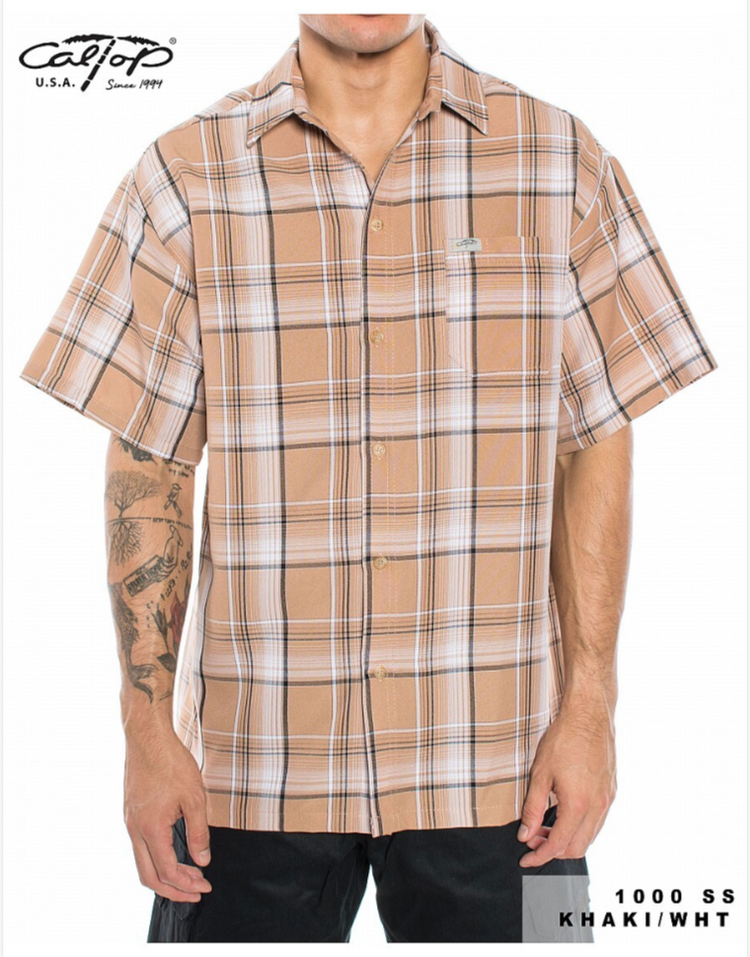 1000 S/S Plaid Color Base : Khaki-White