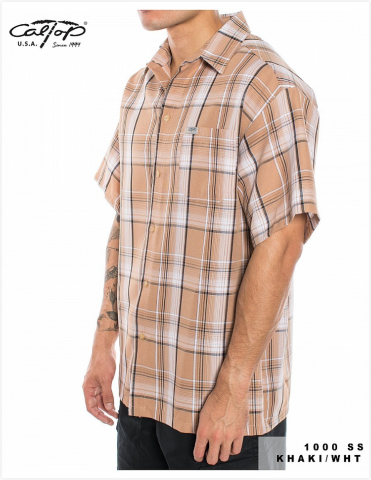1000 S/S Plaid Color Base : Khaki-White