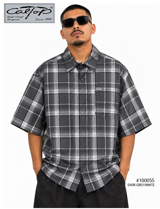 1000 S/S Plaid Color Base : Dark Grey-White