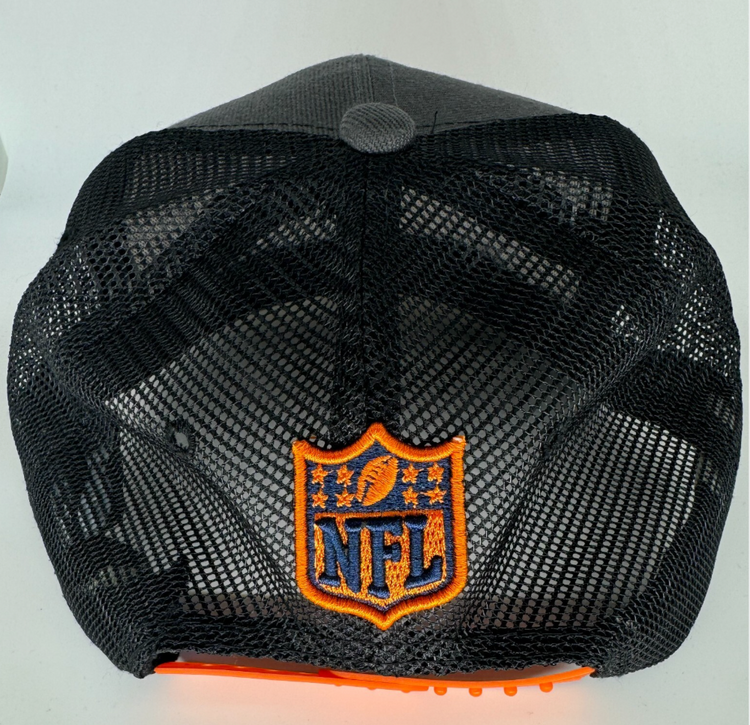 denver broncos trucker hat cap black orange gray snap back