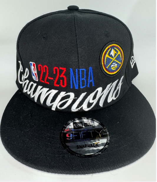 Denver Nuggets Hat Cap Black Champions Champion NBA DEN snap back