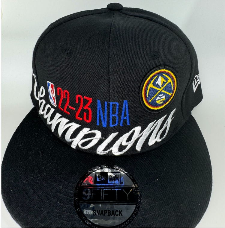 Denver Nuggets Hat Cap Black Champions Champion NBA DEN snap back