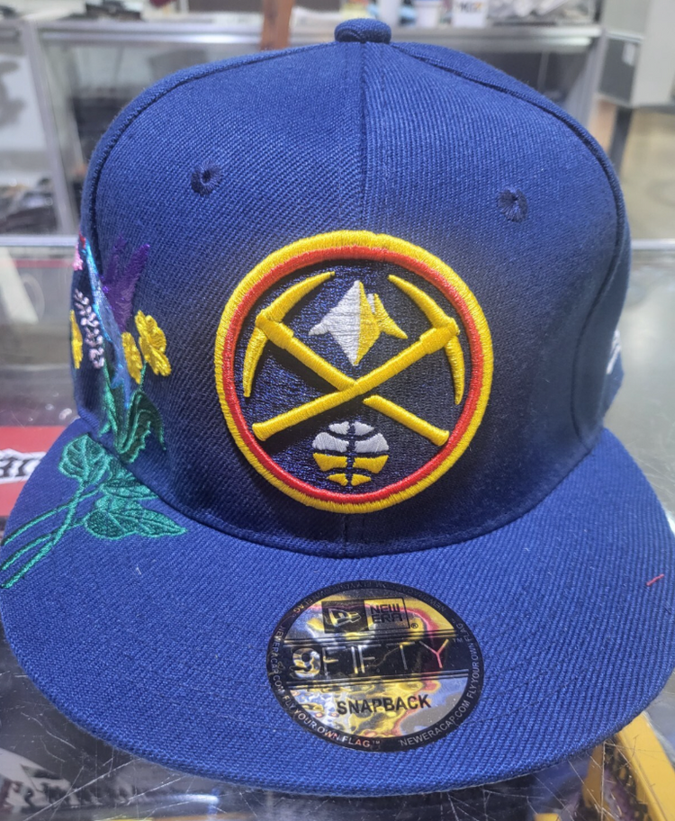 Denver Nuggets hat Navy bird Flower snap back