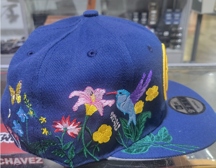 Denver Nuggets hat Navy bird Flower snap back