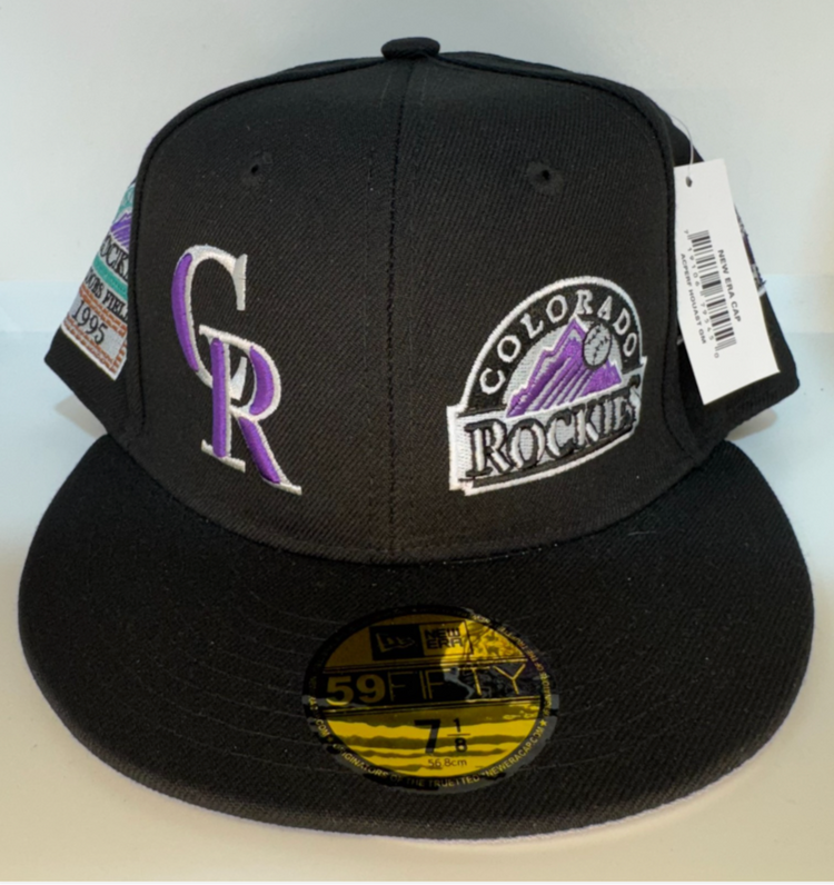 Colorado Rockies Purple Black patches New Era Fitted Hat Cap
