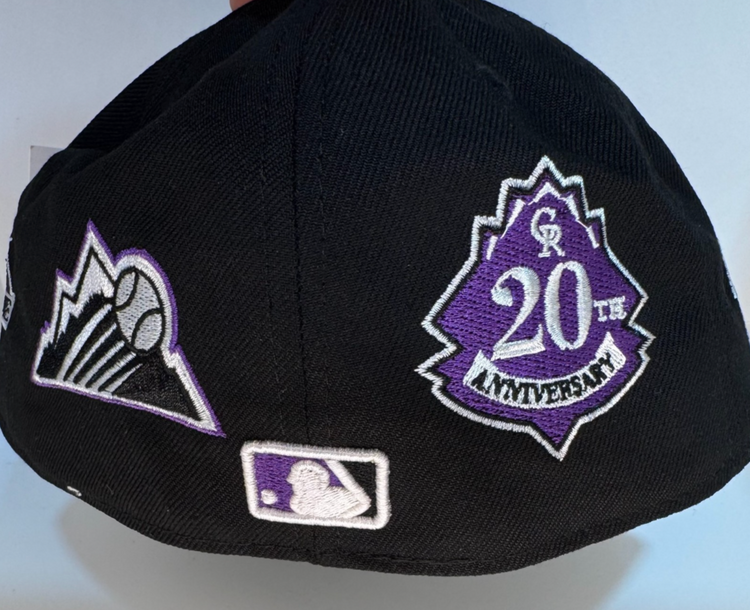 Colorado Rockies Purple Black patches New Era Fitted Hat Cap