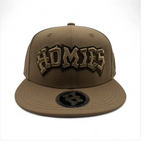 Homies Khaki Logo Snap Back Hat Cap