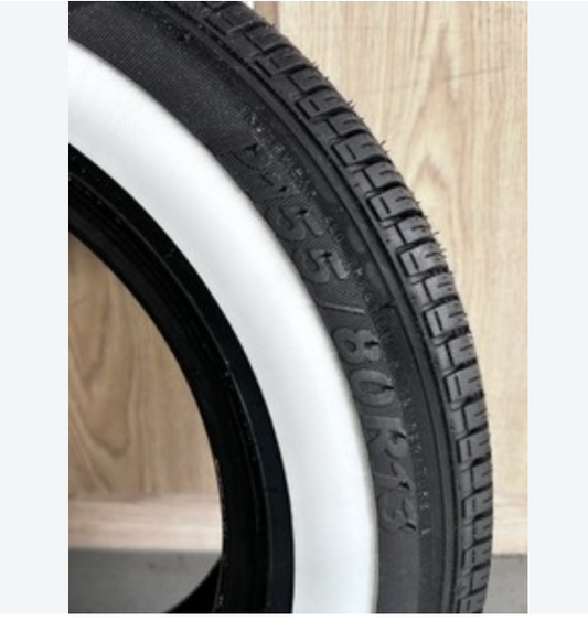 Travelstar 155-80-13 Lowrider tire with white wall