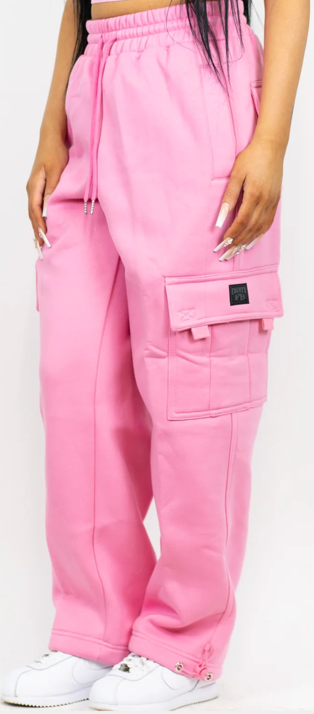 FB County Baggy Heavyweight Cargo Fleece Pink Sweatpants