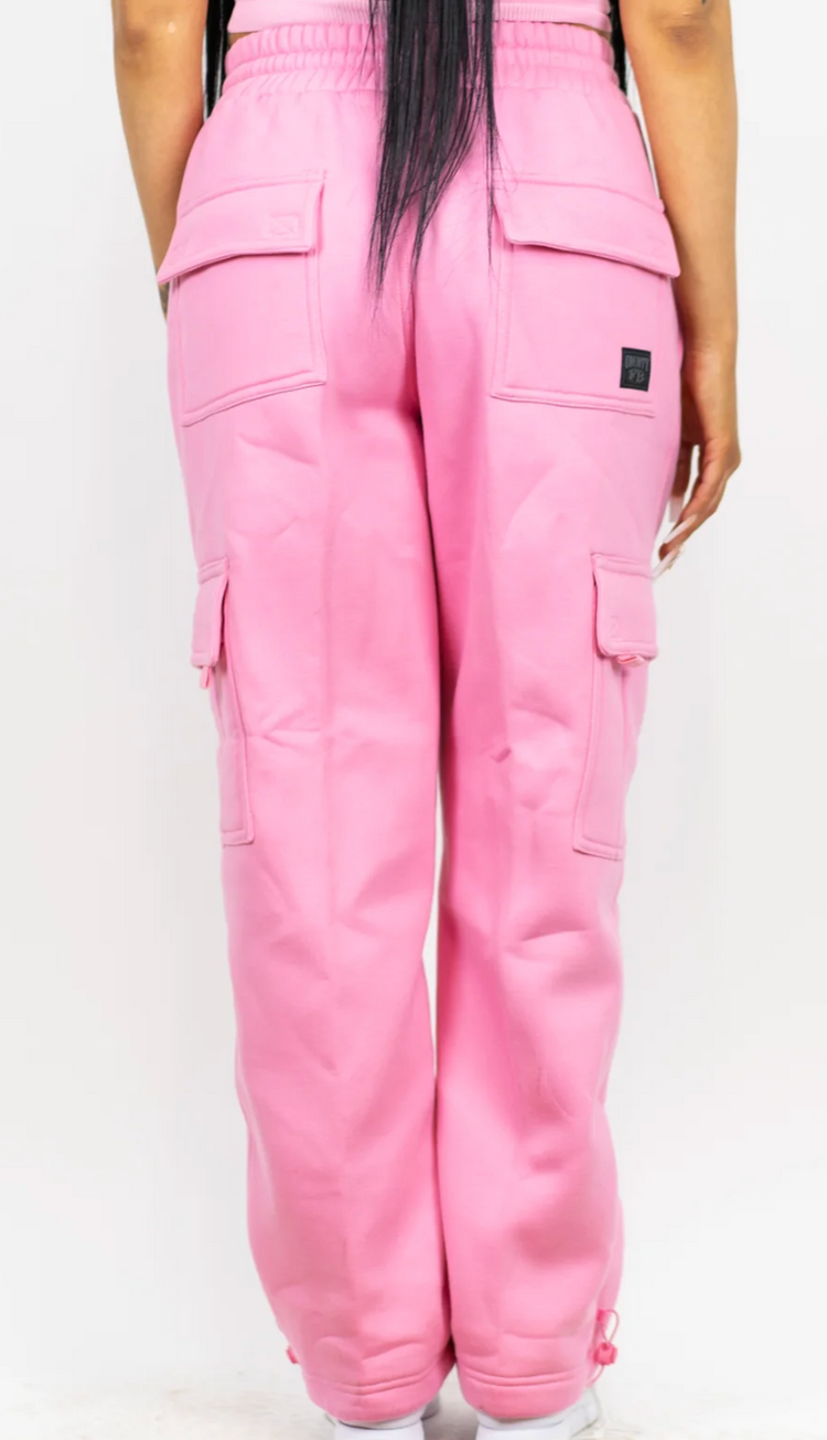 FB County Baggy Heavyweight Cargo Fleece Pink Sweatpants
