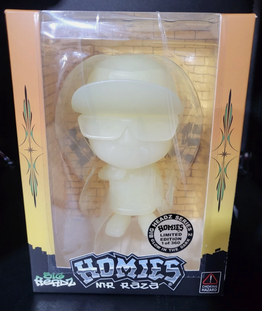 HOMIES Big Headz Series #2 Collectables Mr Raza GLOW IN THE DARK