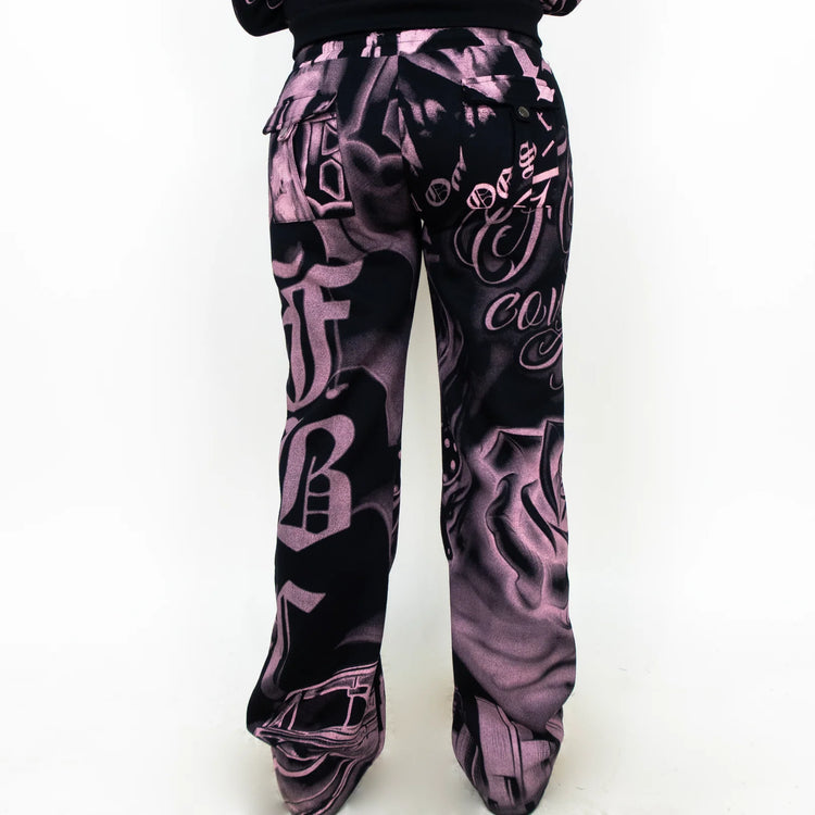 FB County Womens Tatted Up Tracksuit (Full Set) Black Pink