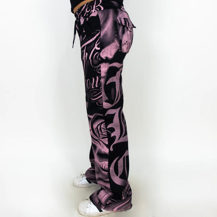 FB County Womens Tatted Up Tracksuit (Full Set) Black Pink