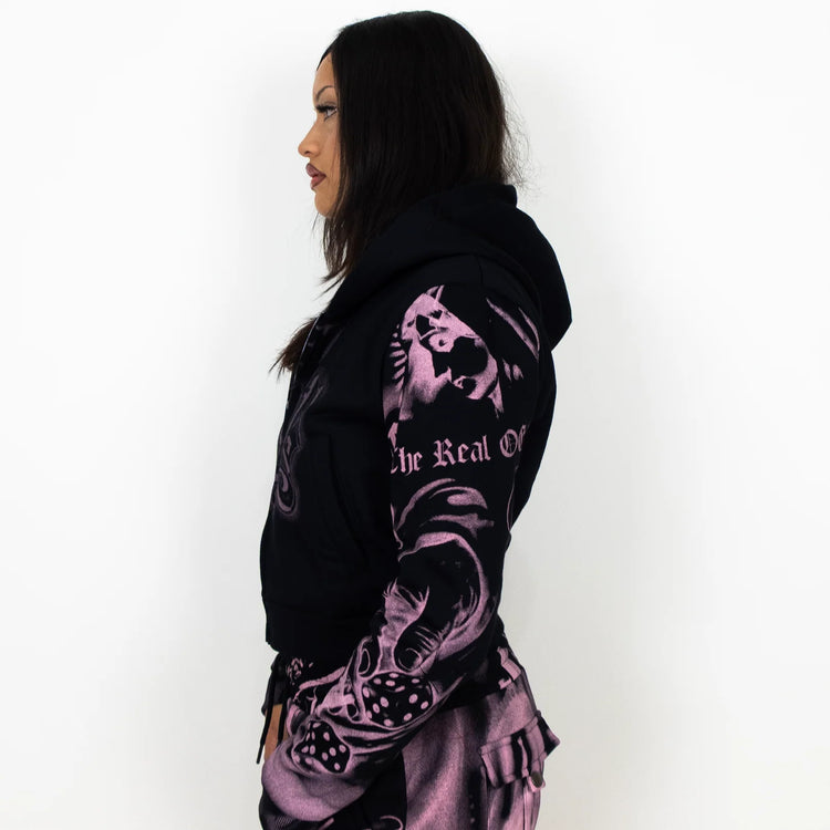 FB County Womens Tatted Up Tracksuit (Full Set) Black Pink