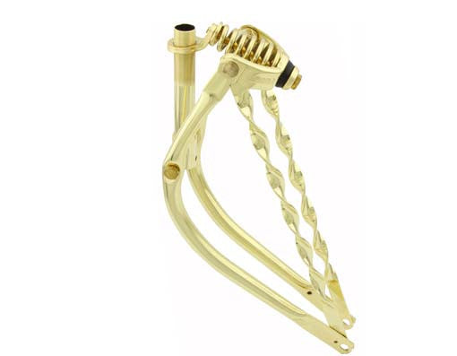 20" Bent Spring Fork 1" w/Twisted Bars Gold.