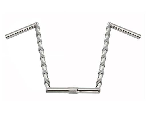 V Square Twisted Handlebar 12" 25.4mm Chrome.