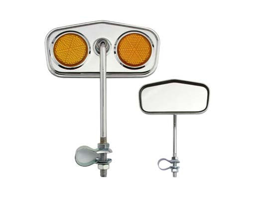 Diamond Mirror Chrome Amber Reflectors.