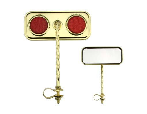 Rectangle Twisted Mirror Gold Red Reflectors.
