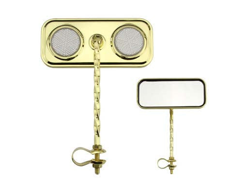 Rectangle Twisted Mirror Gold Clear Reflectors.