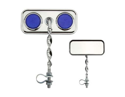 Rectangle Flat Twisted Mirror Blue Reflectors.