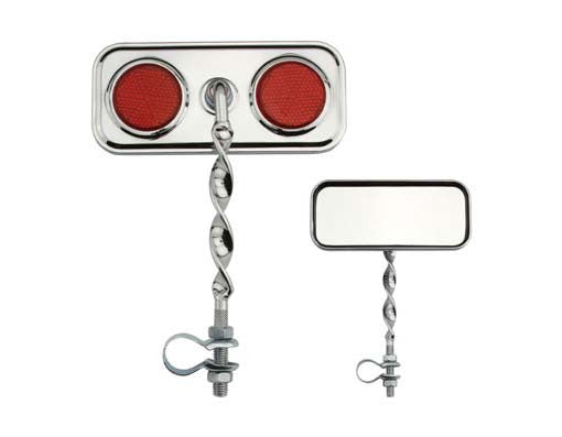 Rectangle Flat Twisted Mirror Red Reflectors.