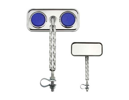 Double Twisted Mirror Chrome Blue Reflectors.