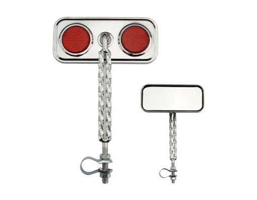 Double Twisted Mirror Chrome Red Reflectors.